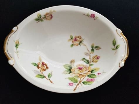 Vintage Lynmore Fine China Golden Rose Oval Vegetable Etsy