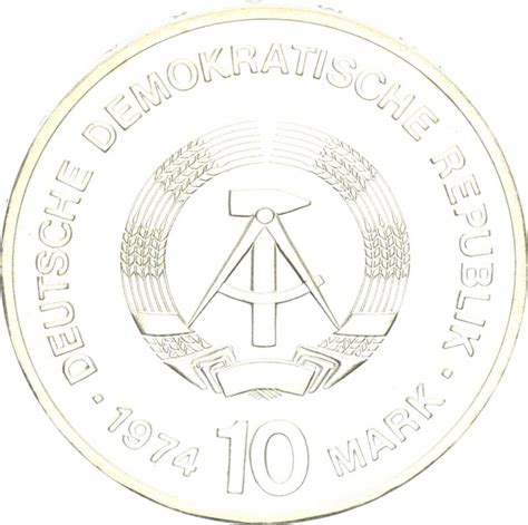 DDR Gedenkmünze 10 Mark 1974 A 25 Jahre DDR Silber pfr f stgl Jäg