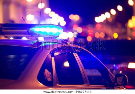 Blue Light Flasher Atop Police Car Stock Photo 448997113 | Shutterstock