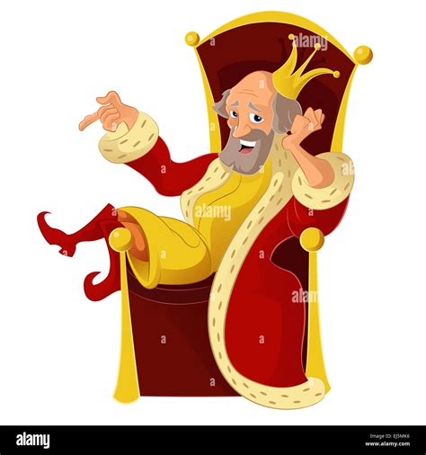 Vector image of a cartoon funny King Stock Photo - Alamy