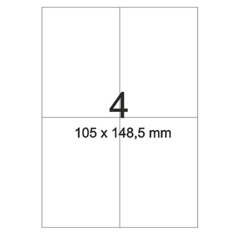 Perforierte Etiketten für Laserdrucker Papier weiß 105 x 148 5 mm 4