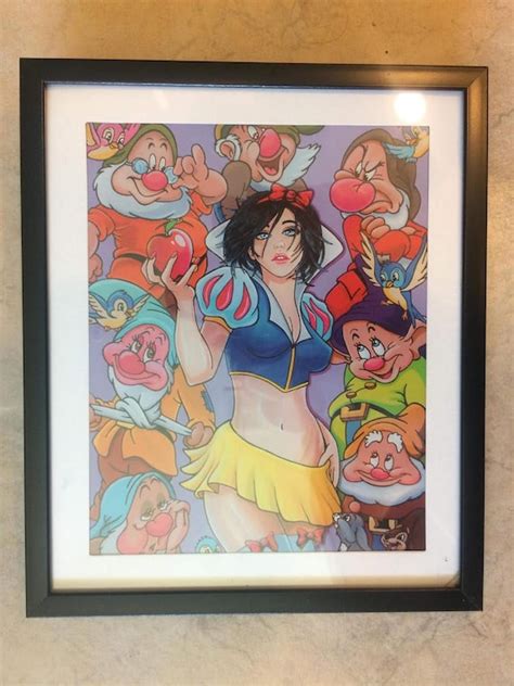 Sexy Disney Snow White Seven Dwarfs 8x10 Print W Frame Etsy