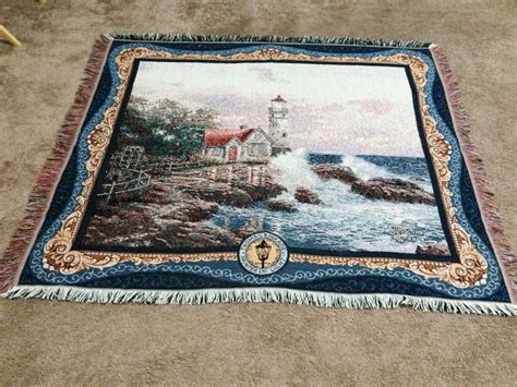 Thomas Kinkade Painter Of Light Throw Blanket Lighthouse 50 X 60