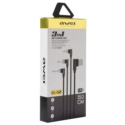 USB Кабель 3 в 1 lightning/micro USB/Type-C AWEI CL-52