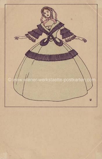 Litho WW 128 sig Urban Janke Wiener Werkstätte Postkarten