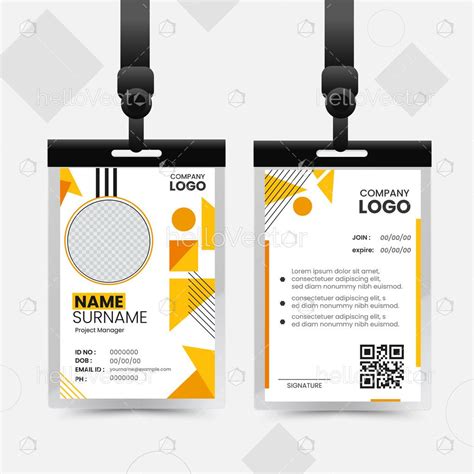 Modern Employee Id Card Template Download Graphics And Vectors