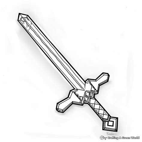 Minecraft Sword Coloring Pages Free And Printable