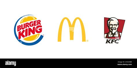 McDonalds, KFC, Burger King. Cafe icon. McDonalds logo. KFC symbol ...