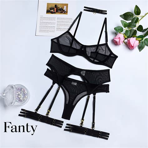 4 Piece Transparent Sexy Lingerie Set Romantic See Through Lace