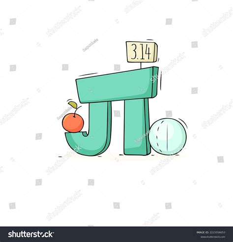 Cartoon Mathematical Symbol Pi Doodle Cute Stock Vector (Royalty Free) 2215556053 | Shutterstock