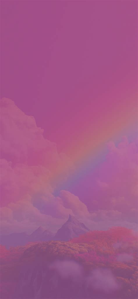 Rainbow in Pink Sky Wallpaper - Aesthetic Rainbow Wallpaper HD