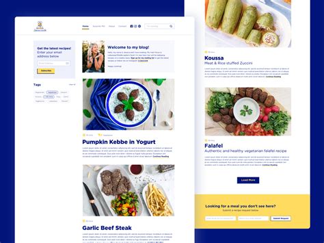 Food Blog Design - Homepage by Melissae on Dribbble