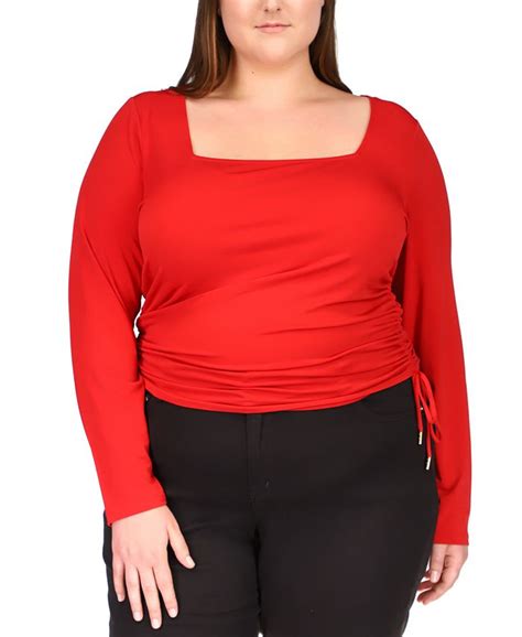 Michael Kors Plus Size Ruched Top Macys