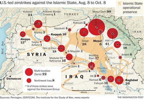 Two Months Of U S Led Airstrikes In Iraq And Syria Mapped The Washington Post