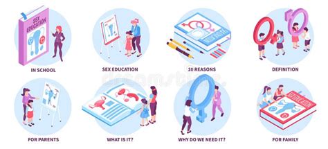 Isometric Sex Education Compositions Stock Illustration Illustration