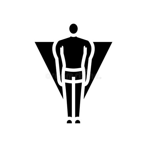 Inverted Triangle Male Body Type Glyph Icon Vector Illustration Stock