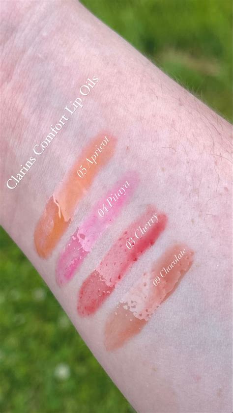 Juicy lip oil swatches! | Clarins lip oil, Lip oil, Makeup cosmetics