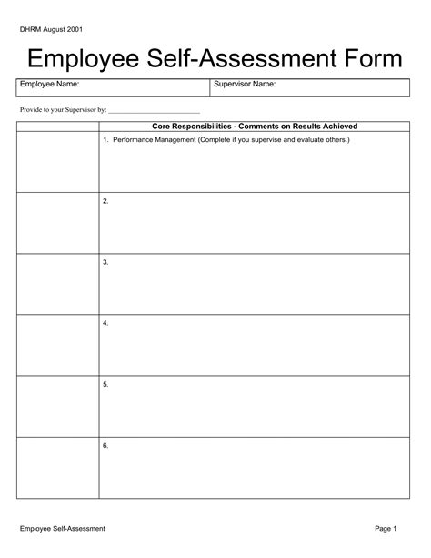 Employee Self Evaluation Form Fill Out Printable PDF Forms Online 67860 ...