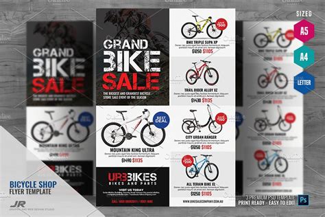 Bicycle Sale Promo Flyer Creative Photoshop Templates Creative Market