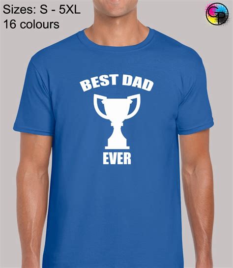 Best Dad Ever Trophy Mens T Shirt Funny Cool Design Daddy Etsy