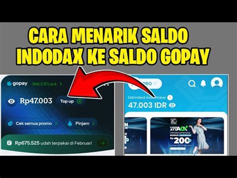 CARA MENARIK SALDO INDODAX KE GOPAY VIA INCANGER TERBARU YouTube