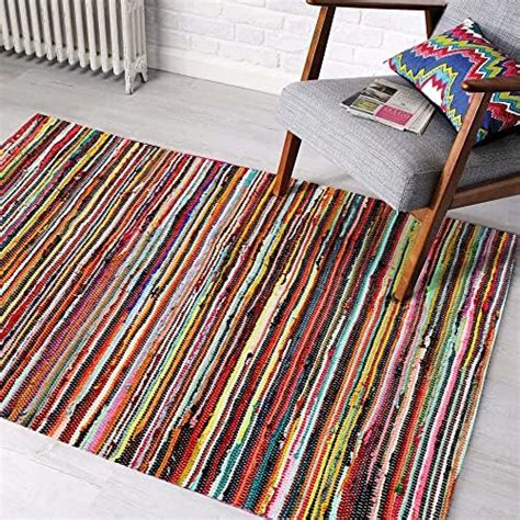 ZENQA Handmade Area Rug Chindi Rugs 100 Recycled Cotton Large