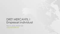 DRET MERCANTIL I EMPRESARI INDIVIDUAL Apuntes De Derecho Mercantil