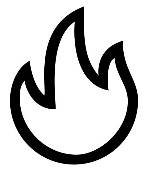 Single Flame Fire Transparent Fire White Background - Clip Art Library