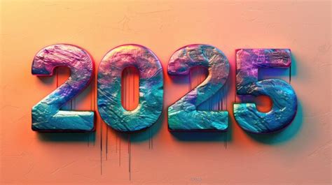 Texto Del Año Nuevo 2025 Letras Modernas Diseño De Moda Foto Premium