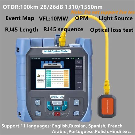 Ftth Otdr 1310nm1550nm 2826db 100km Fiber Optic Reflectometer Touch