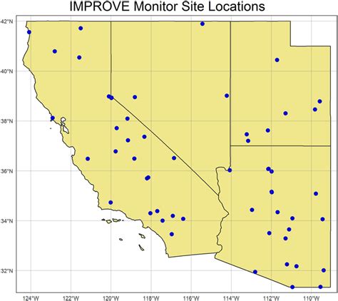 A map of the study area, including the US states of Arizona ...