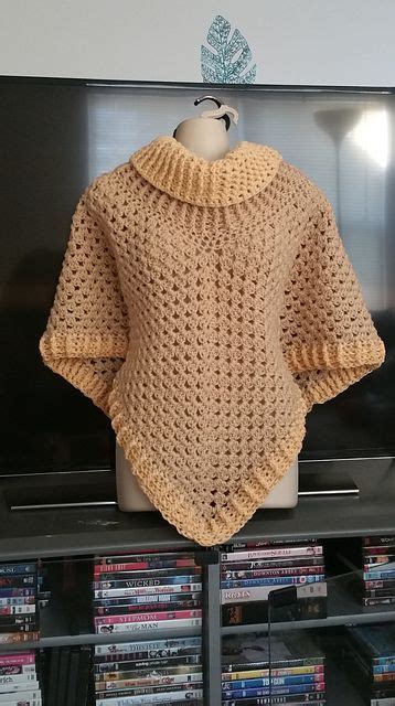 Cowl Neck Poncho Pattern By Simone Francis Crochet Poncho Poncho Pattern Crochet Sweater