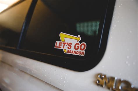 Lets Go Brandon Sticker Car Sticker Funny Decal Joe Biden Burger