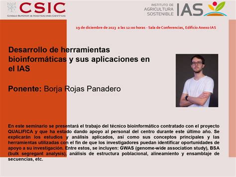 Ciclo de Seminarios IAS Desarrollo de herramientas bioinformáticas y