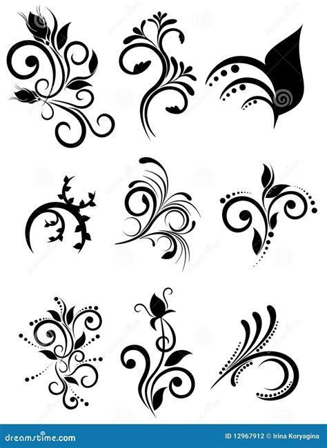 Colecci N De Los Ornamentos Florales Ilustraci N Del Vector