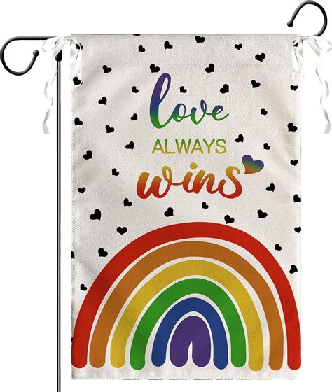 Pride Garden Flag Rainbow Love Always Wins Gay Pride Yard Flags Happy Pride Month Small Garden