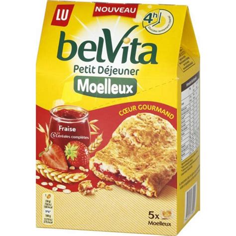 Lu Belvita Petit Déjeuner Moelleux Coeur Gourmand Fraise Aux 5 Céréales