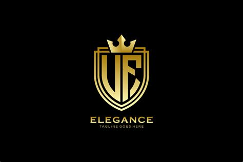 Initial Uf Elegant Luxury Monogram Logo Or Badge Template With Scrolls