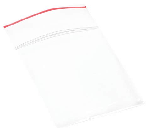 Minigrip Red Line Reclosable Poly Bag Mil Thick In Wd In Lg