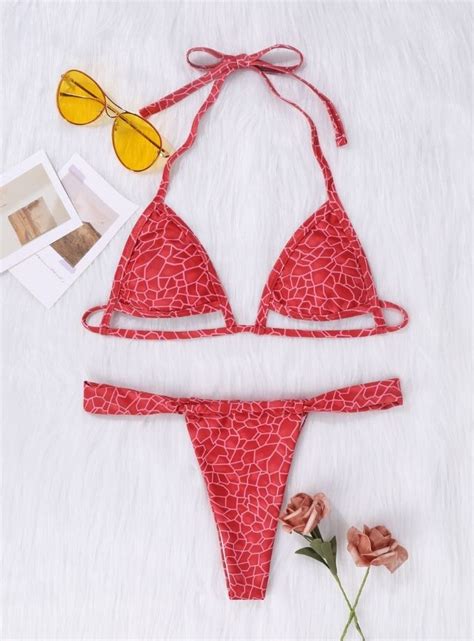 New Hollow Print Split Lace Sexy Backless Bikini NSDYS54020 Toris Aesthetics