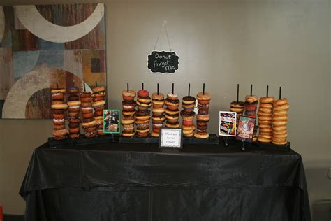 Graduation Donut Bar Stands Made Out Of 2x4 With Dowels And Spray