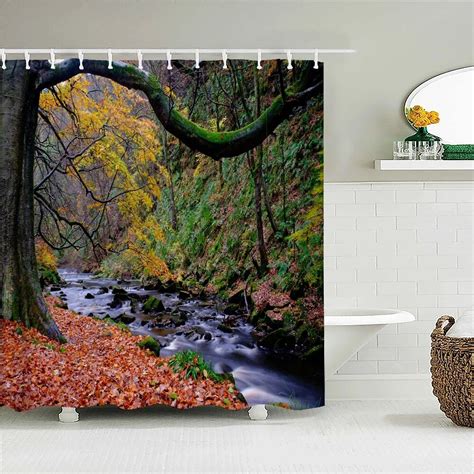 Tropical Rainforest Forest Shower Curtains Bathroom Curtain 3d Natural