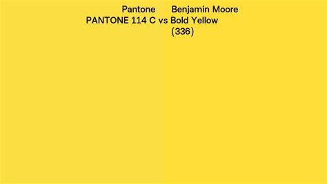 Pantone 114 C Vs Benjamin Moore Bold Yellow 336 Side By Side Comparison