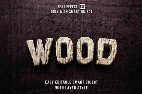 Effets De Texte Modifiables En Bois PSD Premium