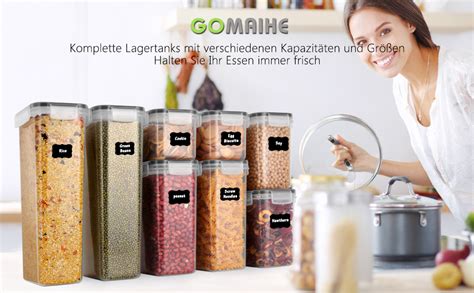 Gomaihe Storage Containers Set Of Kitchen Storage Boxes Airtight