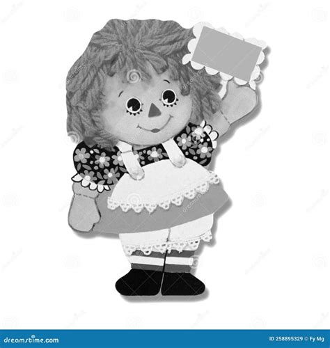 Raggedy Ann Doll Real Annabelle White And Black Old Drawing Royalty-Free Stock Photo ...