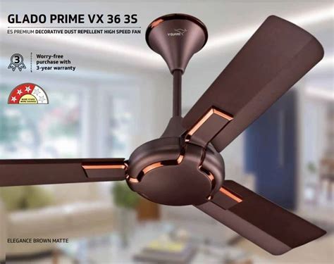 3 Blades V Guard Glado Prime VX 900mm Ceiling Fan 440 RPM At 2900