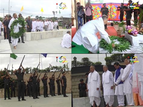 Chief Minister Ibobi Leads The People In Offering Tribute To Freedom