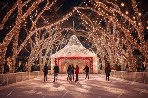 Premium AI Image | photo of To celebrate Christmas ice skating under ...