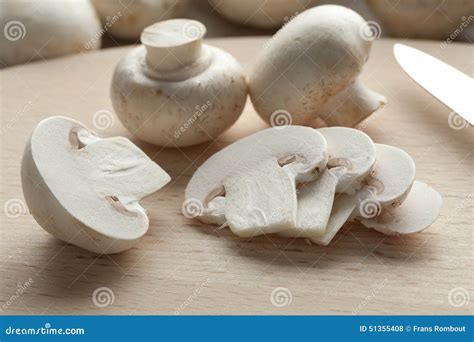 Fresh Button Mushrooms Stock Photo Image Of Food Cultivated 51355408